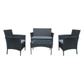 Set 4 buc masa si scaune de gradina Calmness Negru 104x55x79 cm