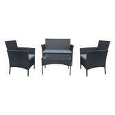 Set 4 buc masa si scaune de gradina Calmness Negru 104x55x79 cm
