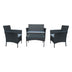 Set 4 buc masa si scaune de gradina Calmness Negru 104x55x79 cm
