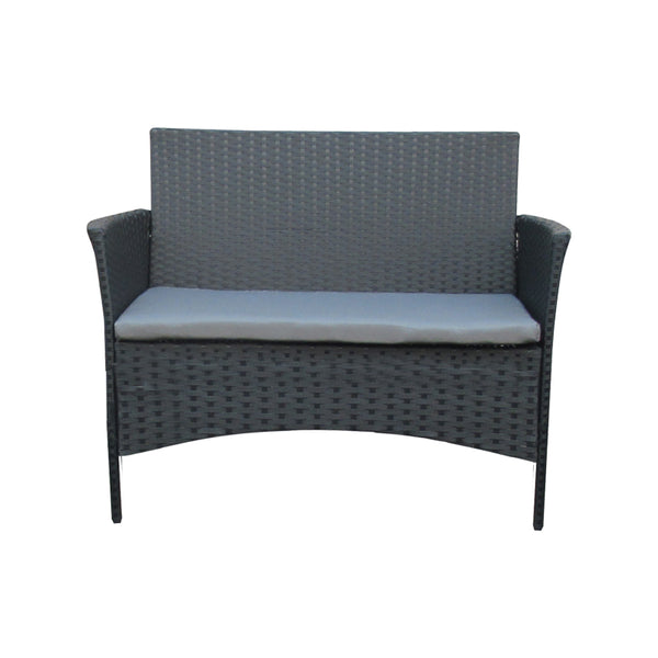 Set 4 buc masa si scaune de gradina Calmness, Negru, 104x55x79 cm