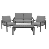 Set 4 buc masa si scaune de gradina Mabudu Gri 118x64x100 cm