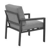 Set 4 buc masa si scaune de gradina Mabudu, Gri, 118x64x100 cm, detaliu produs