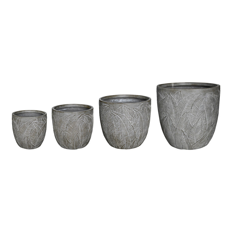 Set 4 ghivece Oniella, stil antic, ceramică, variate, gri, 45x45x44 cm