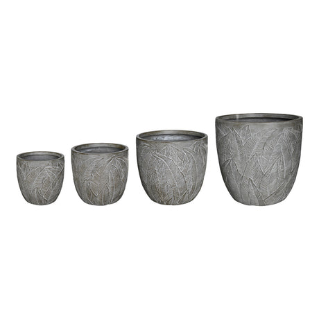 Set 4 ghivece Oniella, stil antic, ceramică, variate, gri, 45x45x44 cm