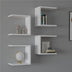 Set 4 rafturi de perete Perari, Alb, 30x19x30 cm