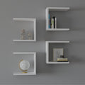 Set 4 rafturi de perete Perari, Alb, 30x19x30 cm, imagine suplimentara