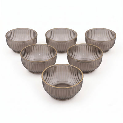 Set 6 boluri, Fumuriu, 10 x 10 x 5 cm, 250 ml