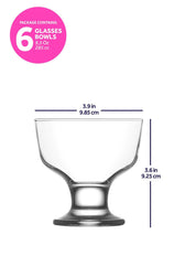 Set 6 Cupe Desert cu Picior Mira, Transparent, 20x15x18 cm