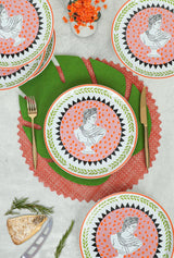 Set 6 Farfurii Roma, Ceramica, Multicolor, 25 cm