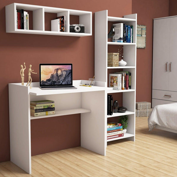 Set Birou Matilda, 3 Piese, Alb, 90x80x58 cm