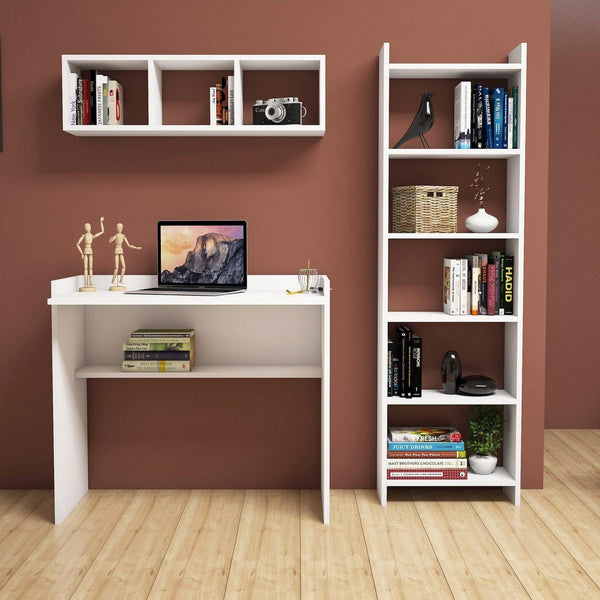 Set Birou Matilda, 3 Piese, Alb, 90x80x58 cm