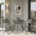 Set bistro exterior Bion Jeve, 3 piese, Antracit-Champagne, metal si textilene, 70x40x65 cm, imagine principală, metal, stofă, PP, pentru living sau bucătărie