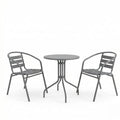 Set bistro exterior Vergo Tade, 3 piese, Antracit, metal, Ø60x70 cm