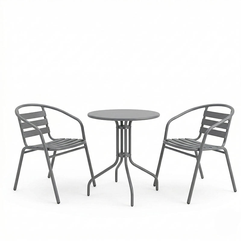 Set bistro exterior Vergo Tade, 3 piese, metal, Antracit, Ø60x70 cm