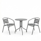 Set bistro exterior Vergo Tade, 3 piese, metal, Antracit, Ø60x70 cm