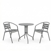 Set bistro exterior Vergo Tade, 3 piese, Antracit, metal, Ø60x70 cm