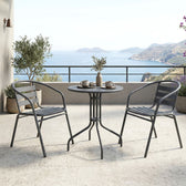 Set bistro exterior Vergo Tade, 3 piese, Antracit, metal, Ø60x70 cm