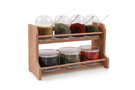 Set borcan de condimente și rafturi de bucătărie, 34.4x10.9x20.4 cm