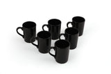 Set cani  Set   Black Zen  8 Cm 6 Pieces, Negru, 37x19x27 cm