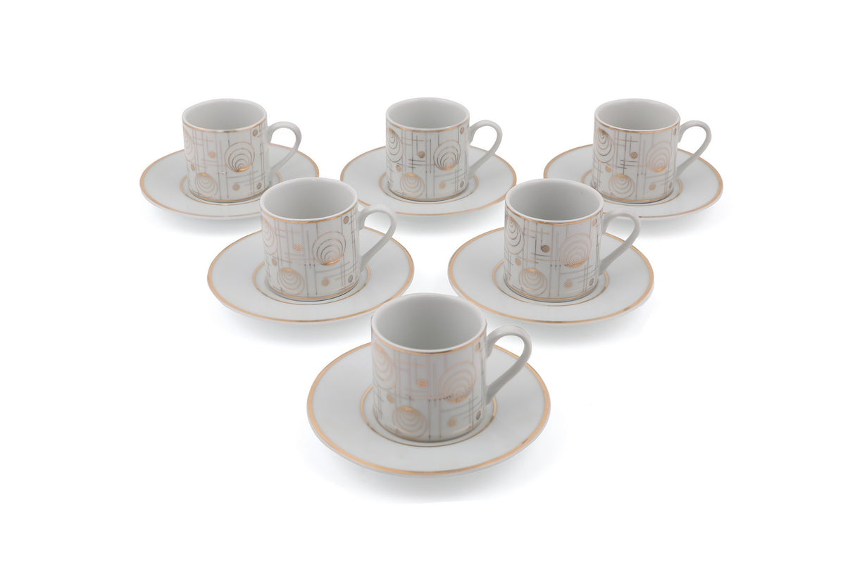 Set cești de cafea, Alb, 5x7x5 cm