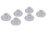 Set cești de cafea, Multicolor, 30x9x24 cm
