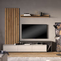 Set Comoda Tv Claironse cu Riflaj, Diverse Culori, Stejar, 225x38x210 cm, imagine suplimentara