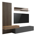Set Comoda Tv Litende cu Riflaj, antracit-stejar, 249x42x199 cm, imagine suplimentara