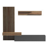 Set Comoda Tv Litende cu Riflaj, antracit-stejar, 249x42x199 cm, detaliu produs