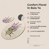 Set Covor de baie 2 bucati Lavanda, Multicolor, 100x60 cm