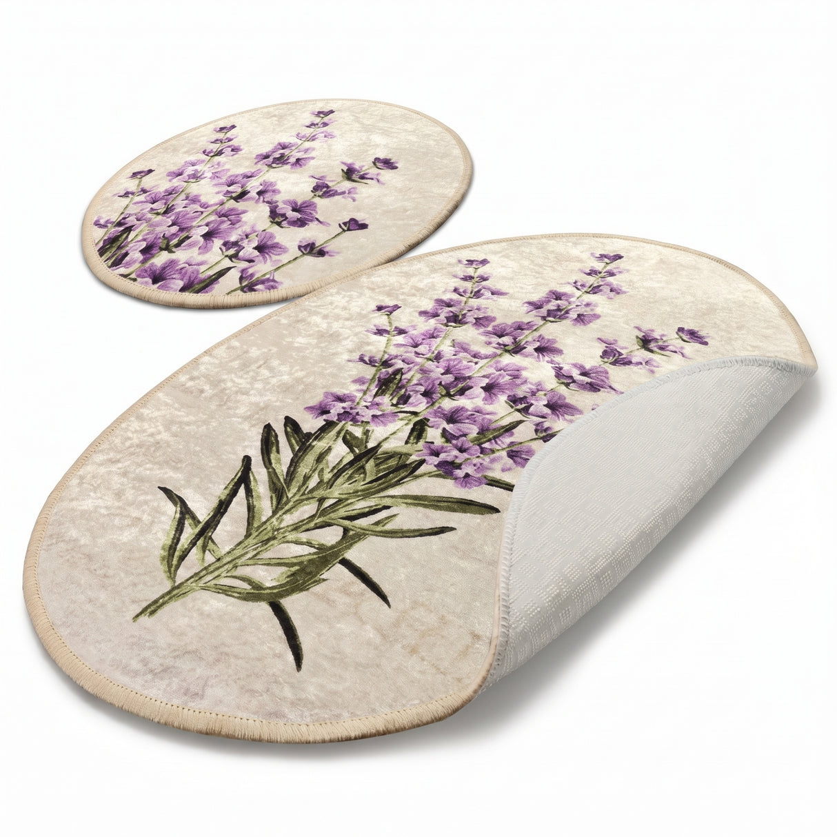 Set Covor de baie 2 bucati Lavanda, Multicolor, 100x60 cm