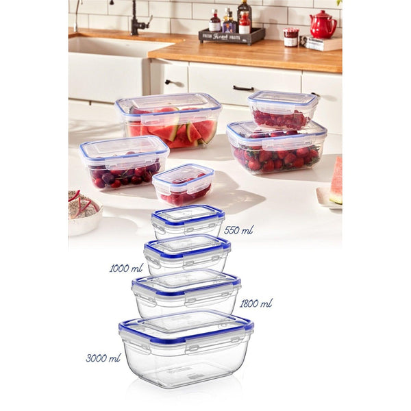 Set cutie de depozitare, Transparent, Multicolor, 20x12x20 cm