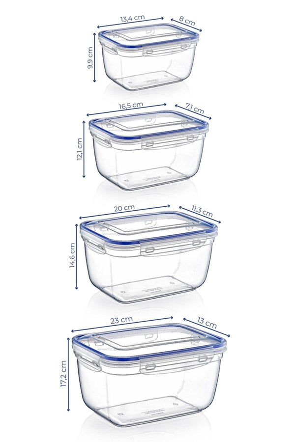Set cutie de depozitare, Transparent, Multicolor, 20x12x20 cm