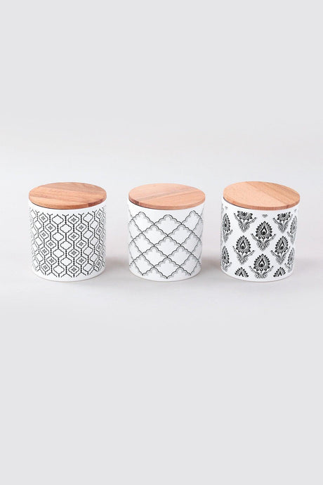 Set cutie de depozitare, 3 Piese, Alb, 12x12x10 cm