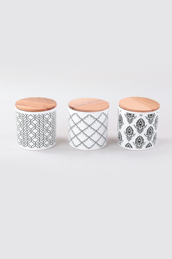 Set cutie de depozitare, 3 Piese, Alb, 12x12x10 cm