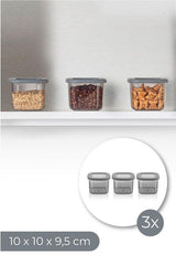 Set cutie de depozitare Storage Box Set   BNM-0698 Bucatarie, Gri, 10 x 10 x 10 cm