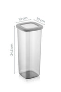 Set cutie de depozitare, Gri, 10x25x10 cm, perspectiva suplimentara