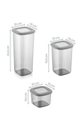 Set cutie de depozitare Storage Box Set   BNM9LU Bucatarie , Gri, 10 x 25 x 10 cm