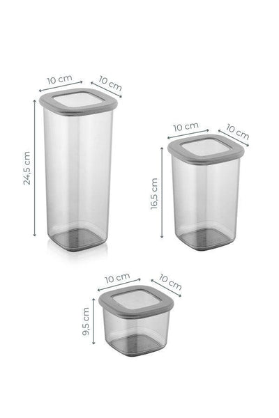 Set cutie de depozitare Storage Box Set   BNM9LU Bucatarie , Gri, 10 x 25 x 10 cm