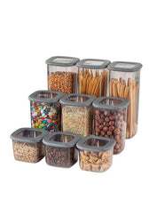 Set cutie de depozitare Storage Box Set   BNM9LU Bucatarie , Gri, 10 x 25 x 10 cm