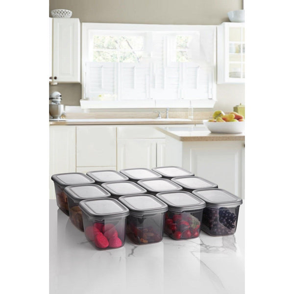 Set cutie de depozitare, Gri, 20x15x20 cm