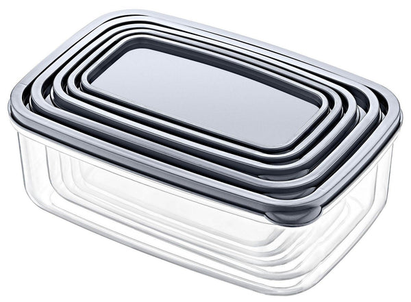 Set cutie de depozitare, Transparent, Multicolor, 15x8x23 cm
