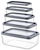 Set cutie de depozitare, Transparent, 15x8x22.5 cm