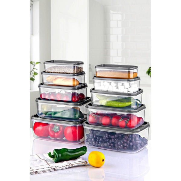 Set cutie de depozitare, Transparent, Multicolor, 15x8x23 cm