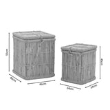 Set de 2 cosuri de rufe Dremia bambus, Natural, 46x46x55 cm