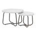 masuta de cafea Set de 2 masute de cafea Crismory, marmura alba 50x50x40 cm