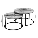 Set de 2 masute de cafea Solme, 60x60x40 cm - Alb
