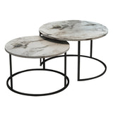 Set de 2 masute de cafea Solme, 60x60x40 cm - Alb