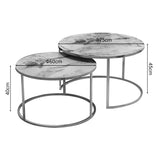 Set de 2 masute de cafea Solme, 60x60x40 cm - Auriu