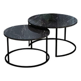 Set de 2 masute de cafea Solme, 60x60x40 cm - Negru