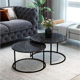 Set de 2 masute de cafea Solme, 60x60x40 cm - Negru